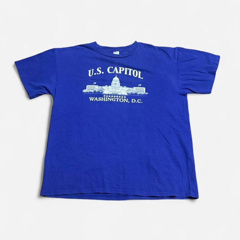 Tipsy U.S. capitol blue graphic XL size T shirt #tipsy #blue #graphic